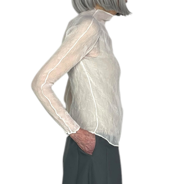 CHIFFON TWIST HI-NECK TOP