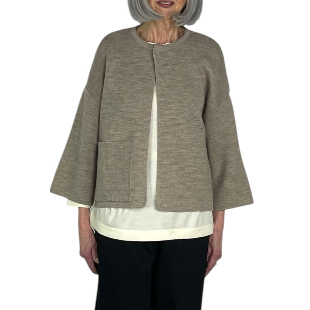 CREWNECK POCKET CARDIGAN