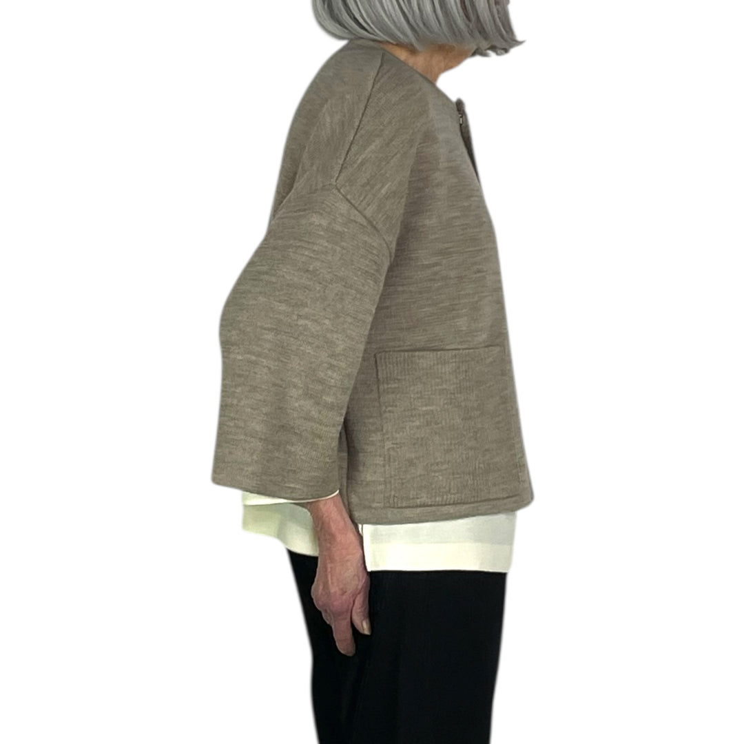 CREWNECK POCKET CARDIGAN