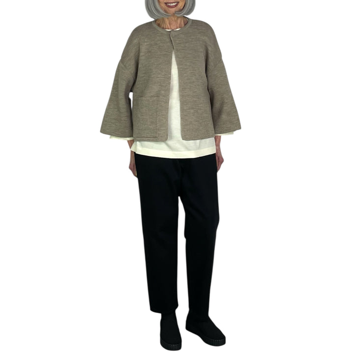 CREWNECK POCKET CARDIGAN