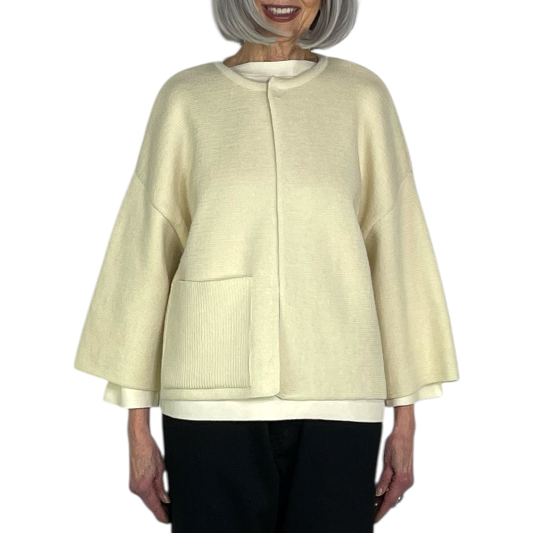 CREWNECK POCKET CARDIGAN