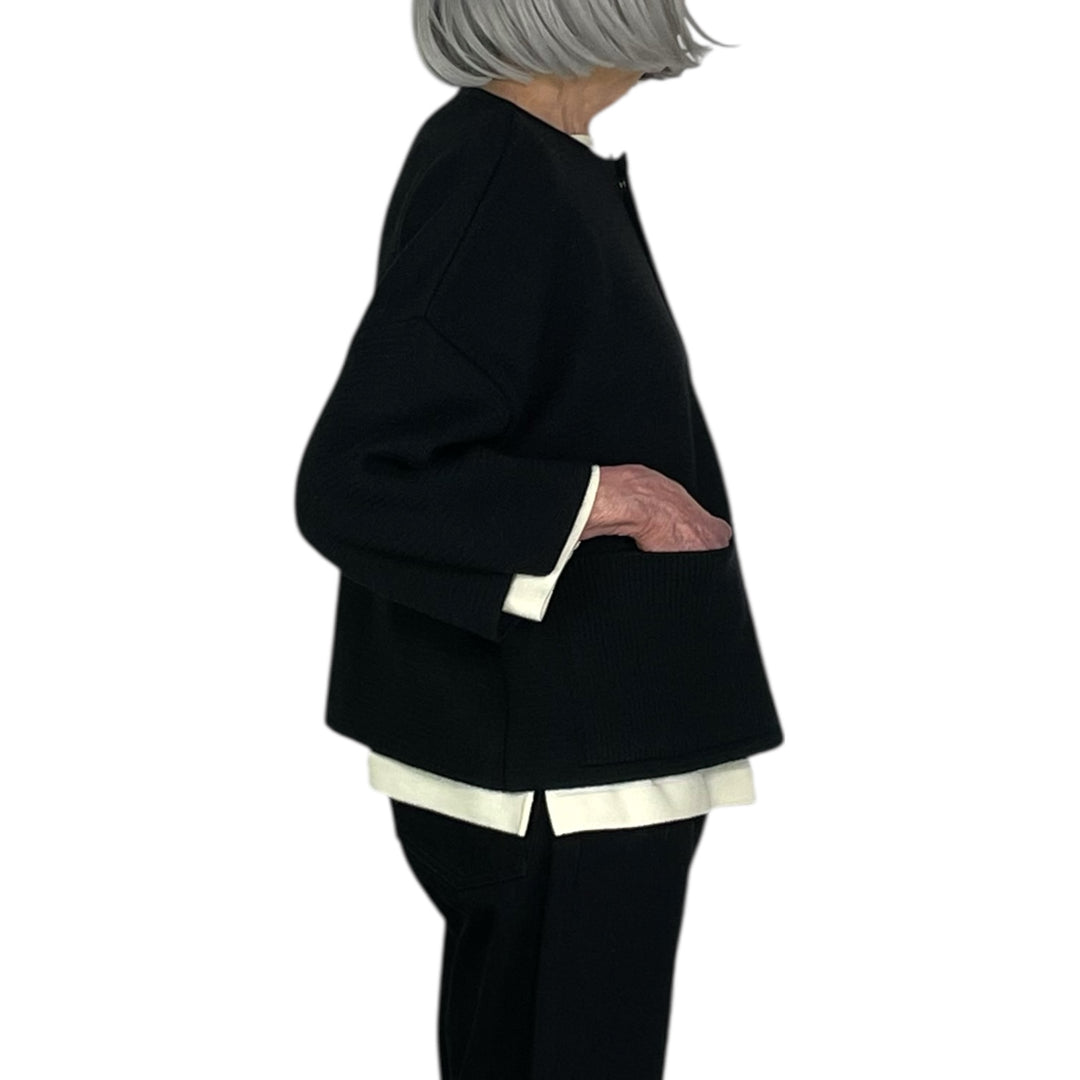 CREWNECK POCKET CARDIGAN