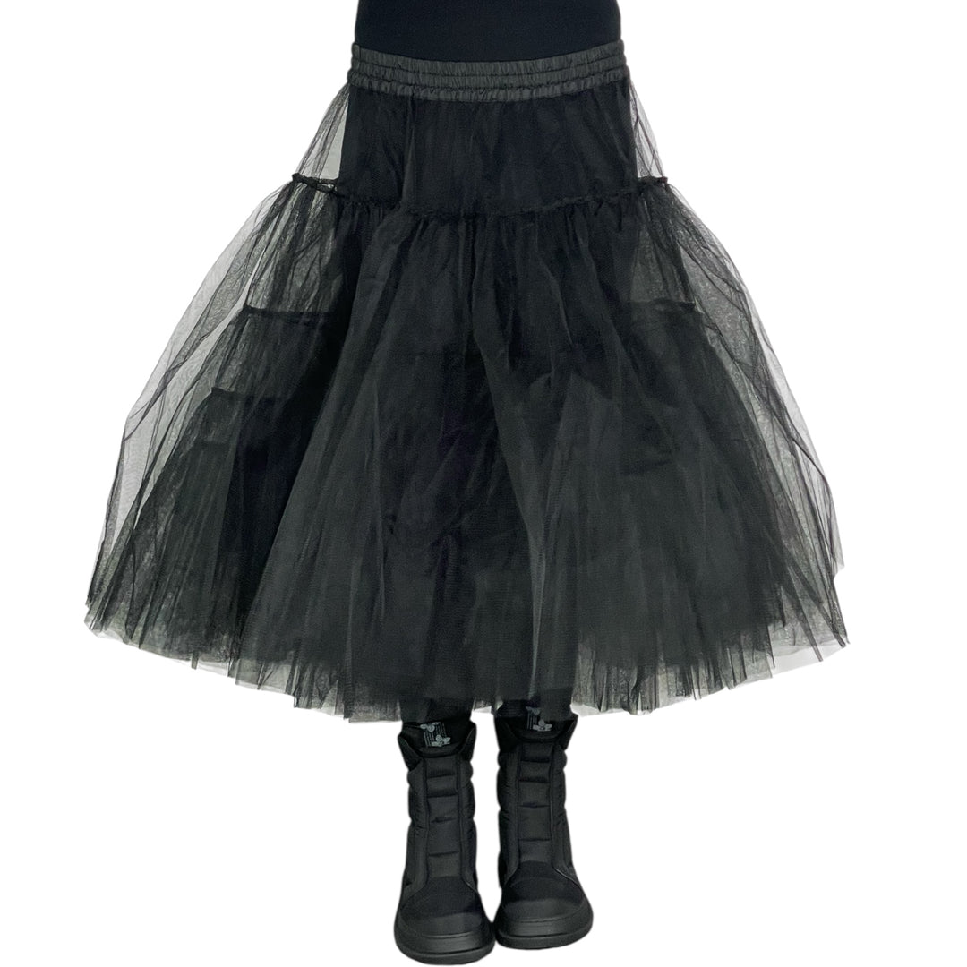 A-SHAPED TULLE MESH SKIRT