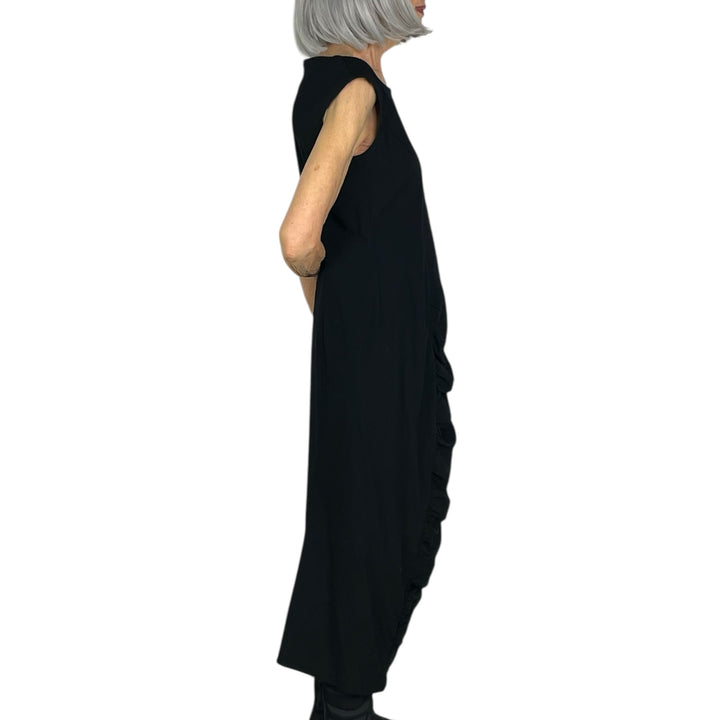 SLEEVELESS SHIRRED FRONT DRESS
