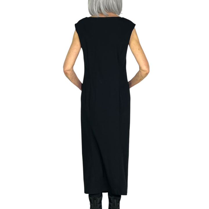 SLEEVELESS SHIRRED FRONT DRESS