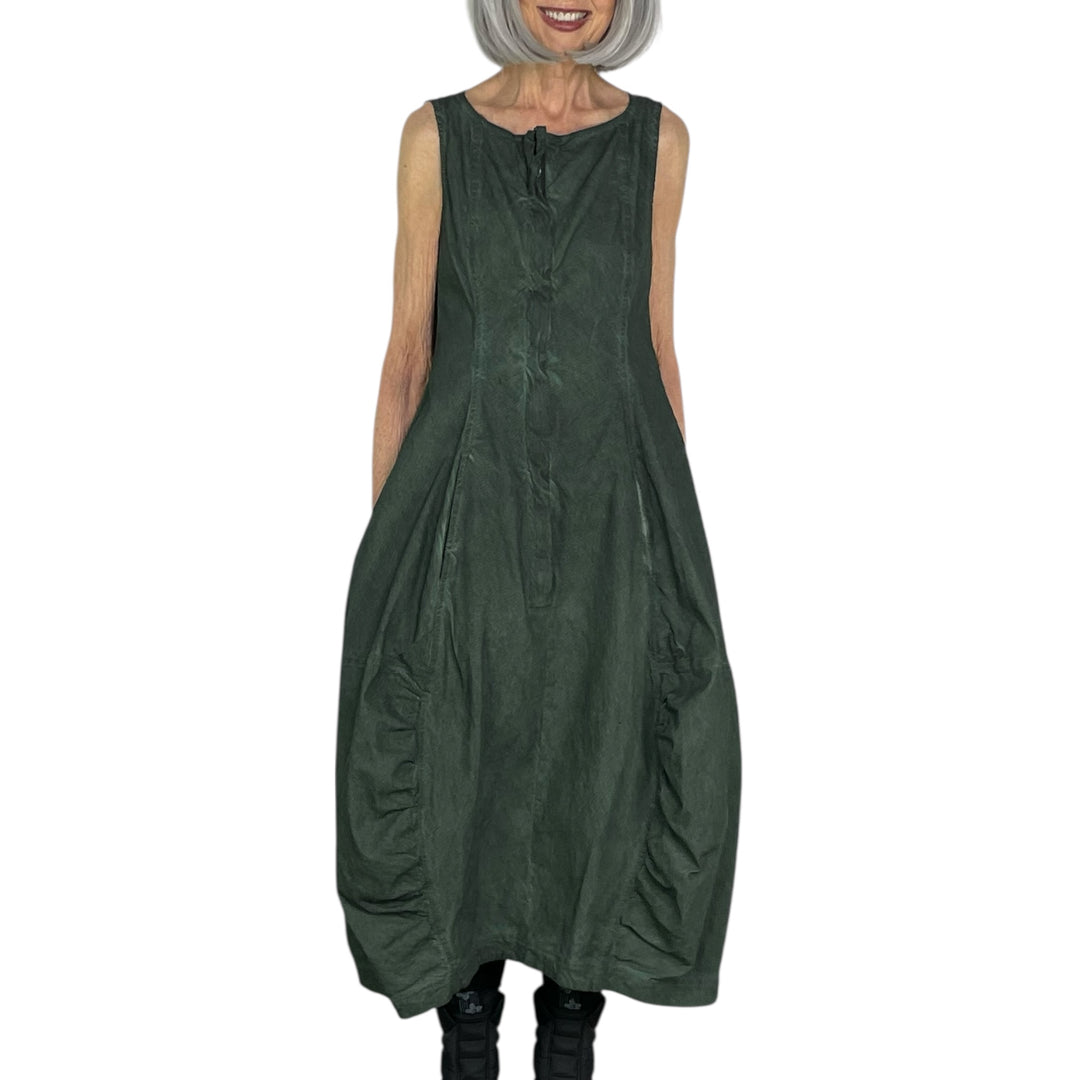 STRETCH TWILL SLEEVELESS DRESS