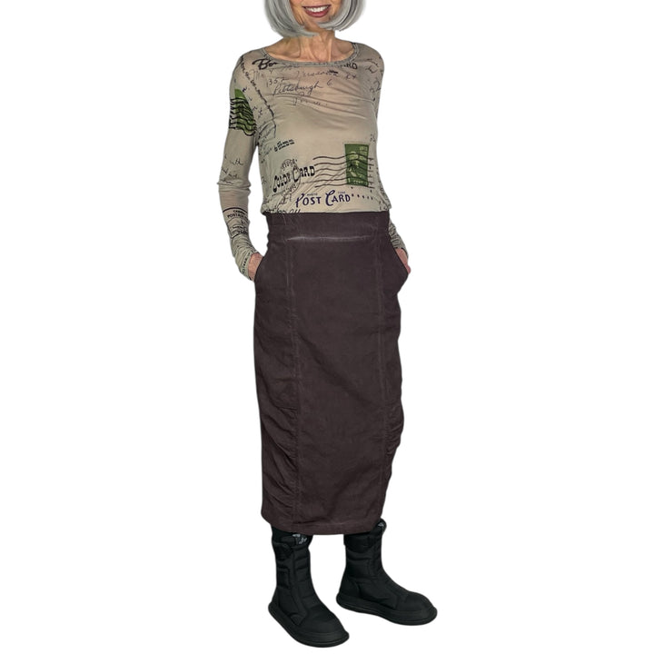STRETCH TWILL SLIM SKIRT