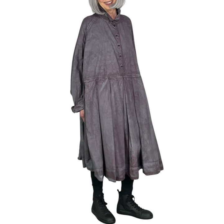 BOX PLEAT POPLIN DRESS