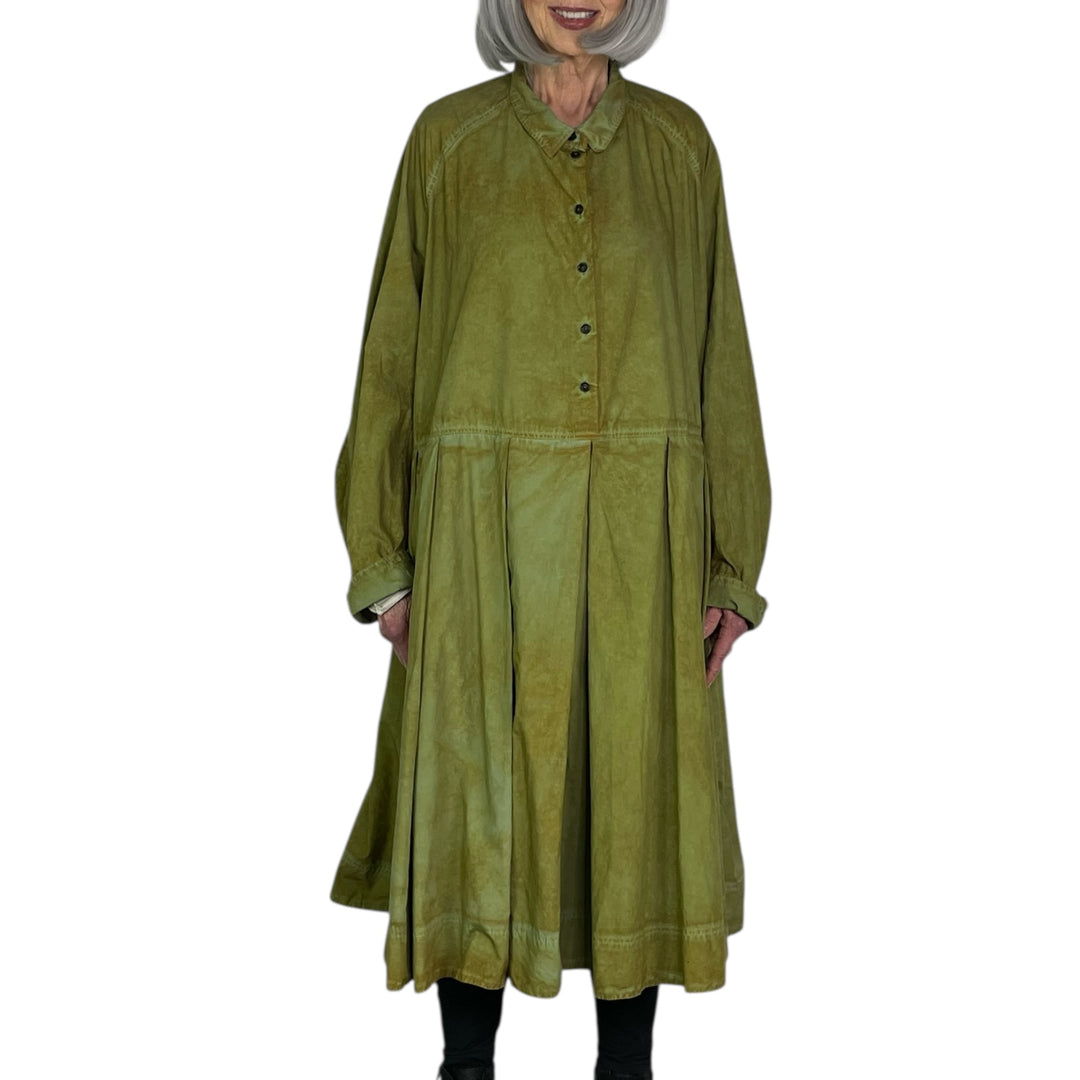 BOX PLEAT POPLIN DRESS 