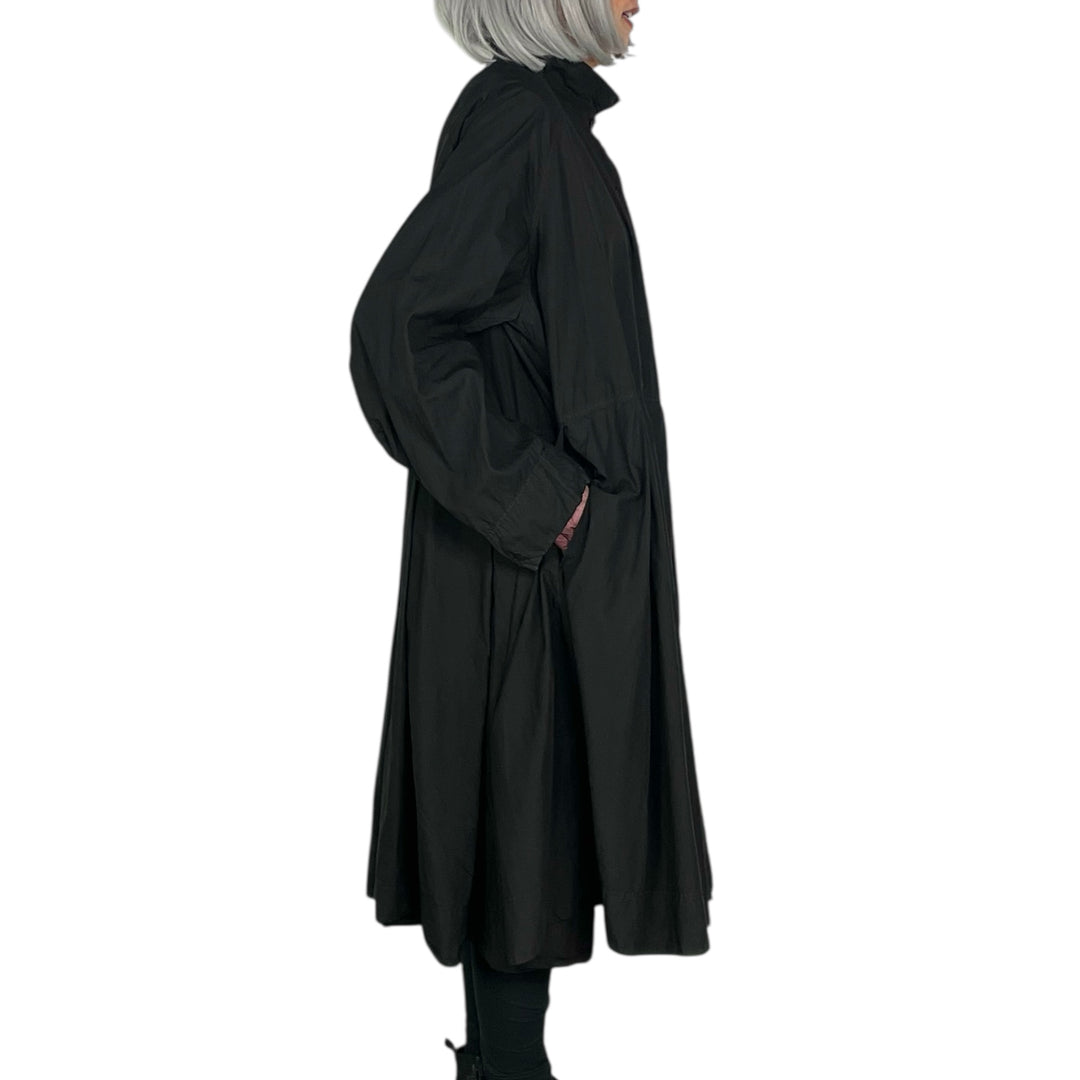 BOX PLEAT POPLIN DRESS