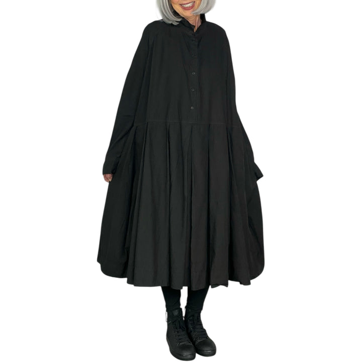 BOX PLEAT POPLIN DRESS
