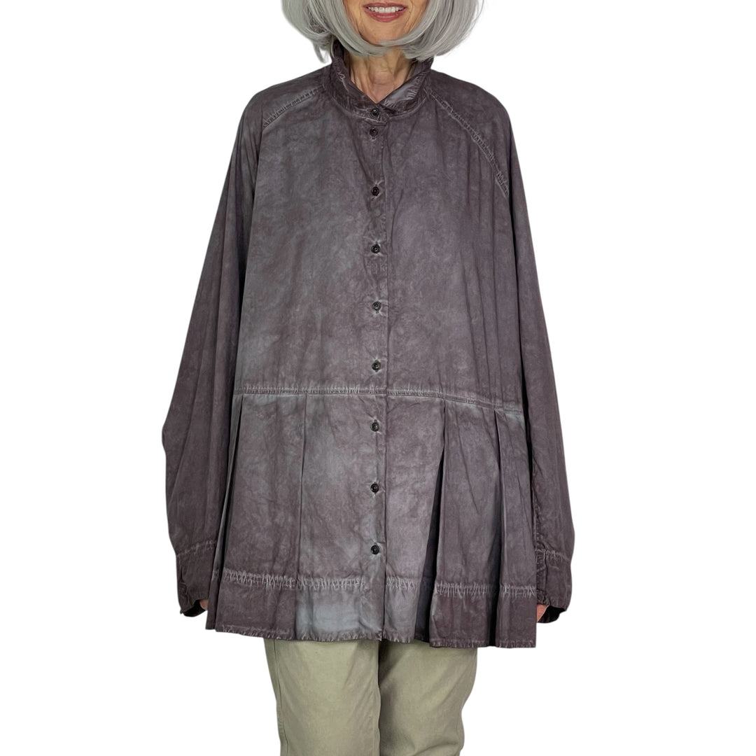 BOX PLEAT POPLIN SHIRT
