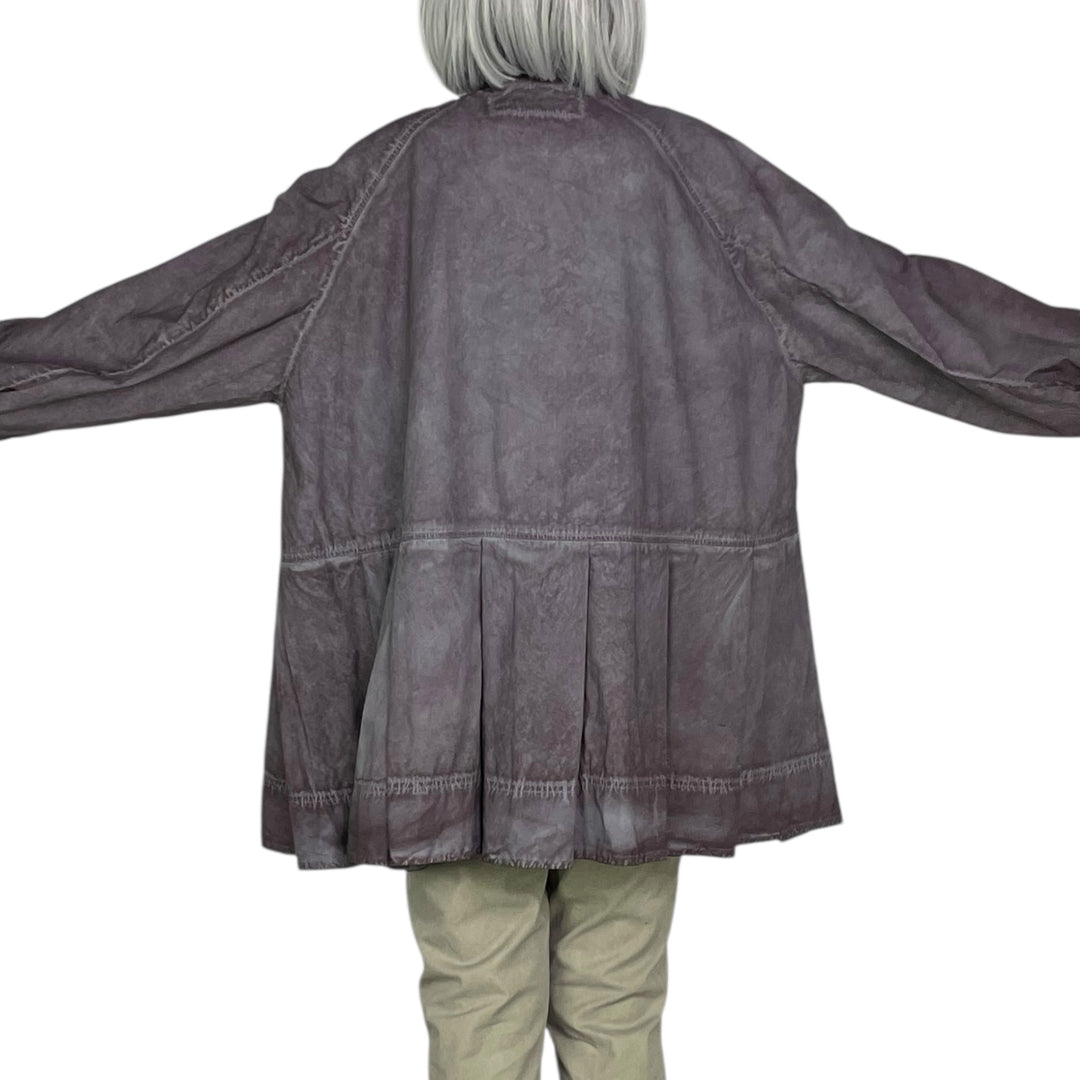 BOX PLEAT POPLIN SHIRT