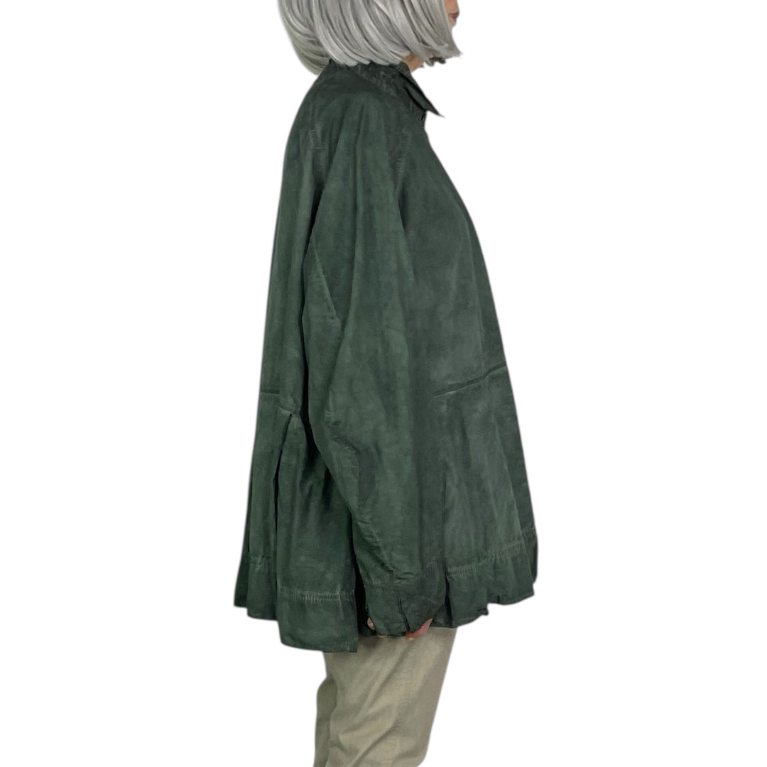 BOX PLEAT POPLIN SHIRT