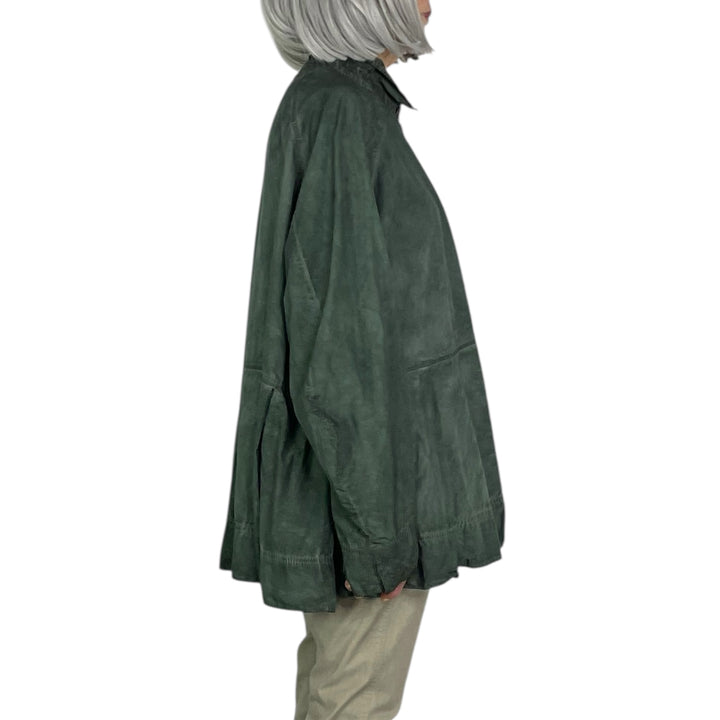 BOX PLEAT POPLIN SHIRT