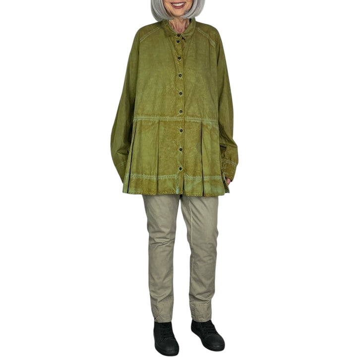 BOX PLEAT POPLIN SHIRT