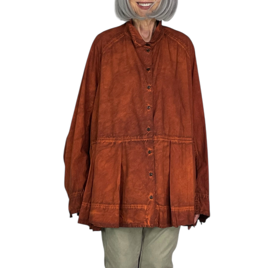 BOX PLEAT POPLIN SHIRT