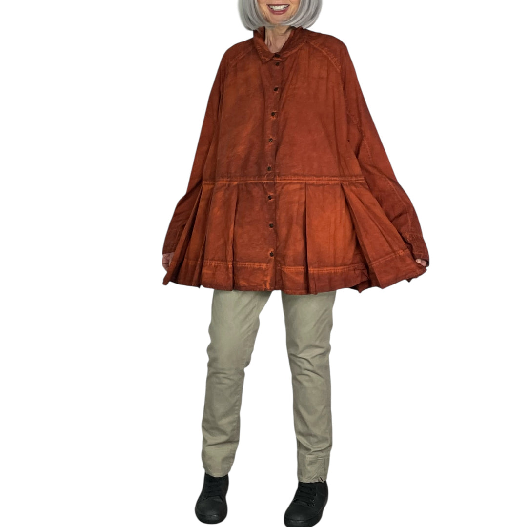 BOX PLEAT POPLIN SHIRT