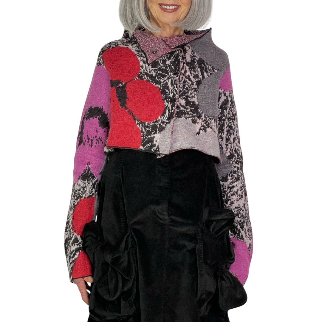 FLORAL INTARSIA KNIT CARDIGAN