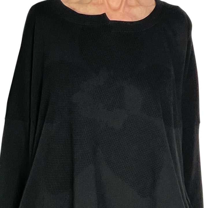 FRENCH TERRY FLOCK PRINTED SWEATSHIRT