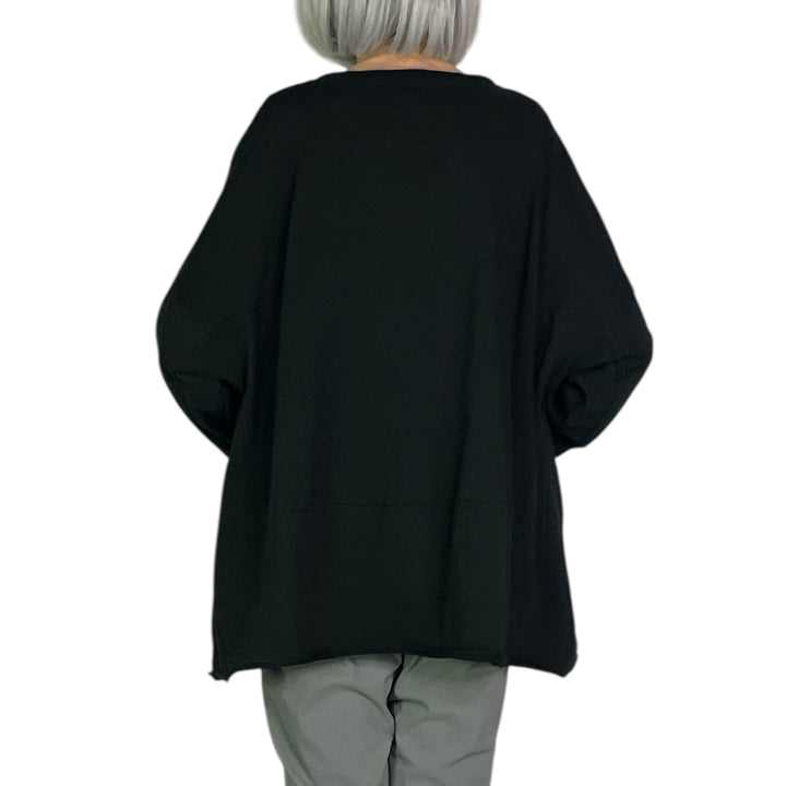 FRENCH TERRY FLOCK PRINTED SWEATSHIRT