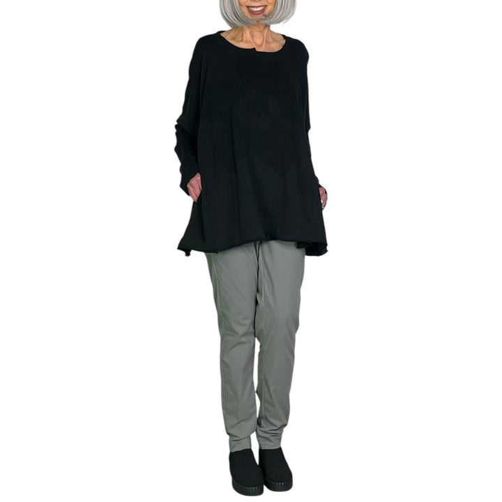 FRENCH TERRY FLOCK PRINTED SWEATSHIRT