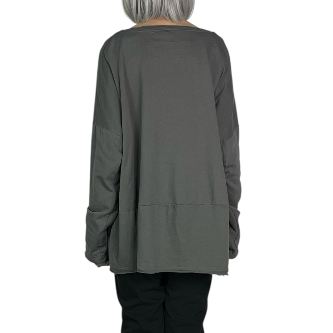 FRENCH TERRY FLOCK PRINTED SWEATSHIRT