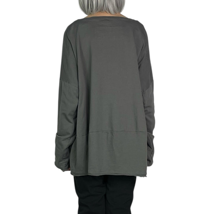 FRENCH TERRY FLOCK PRINTED SWEATSHIRT