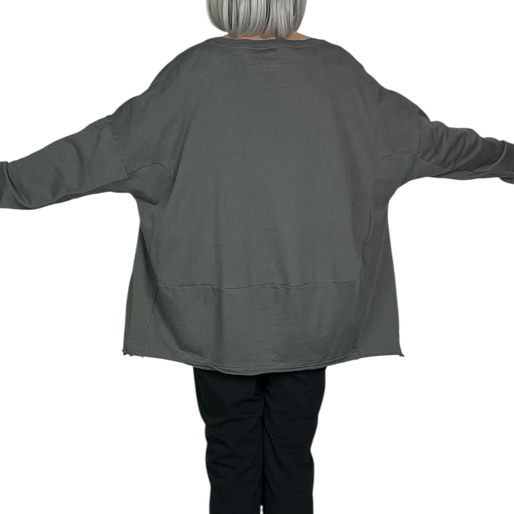 FRENCH TERRY FLOCK PRINTED SWEATSHIRT