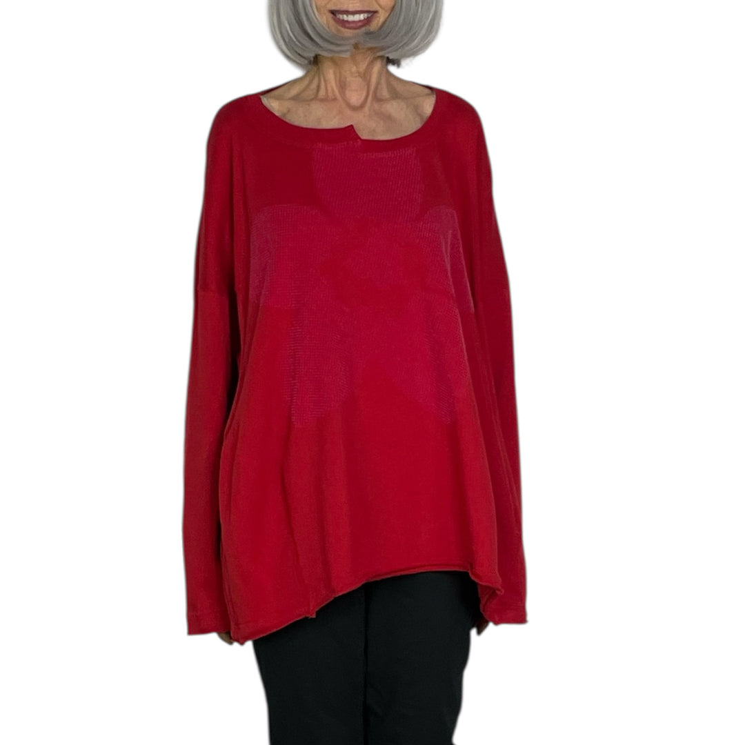 FRENCH TERRY FLOCK PRINTED SWEATSHIRT