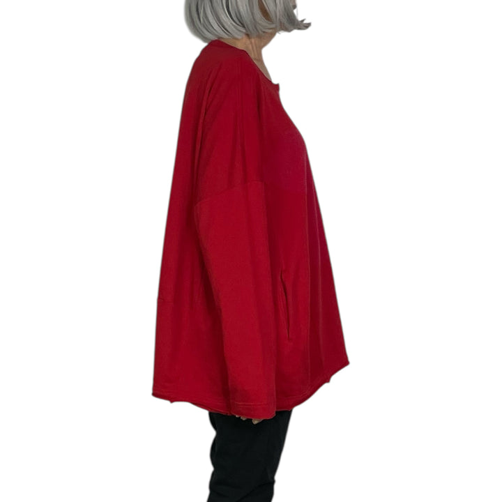 FRENCH TERRY FLOCK PRINTED SWEATSHIRT