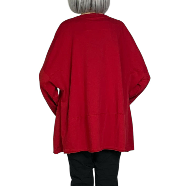 FRENCH TERRY FLOCK PRINTED SWEATSHIRT