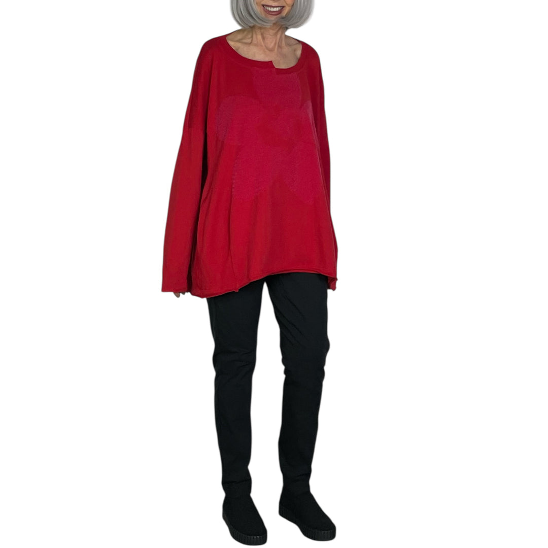 FRENCH TERRY FLOCK PRINTED SWEATSHIRT