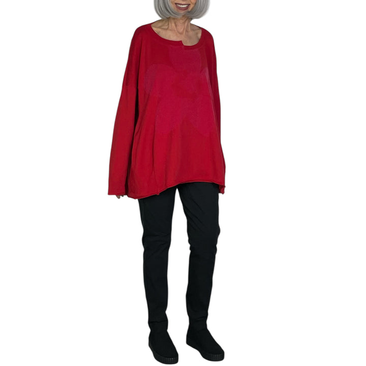 FRENCH TERRY FLOCK PRINTED SWEATSHIRT