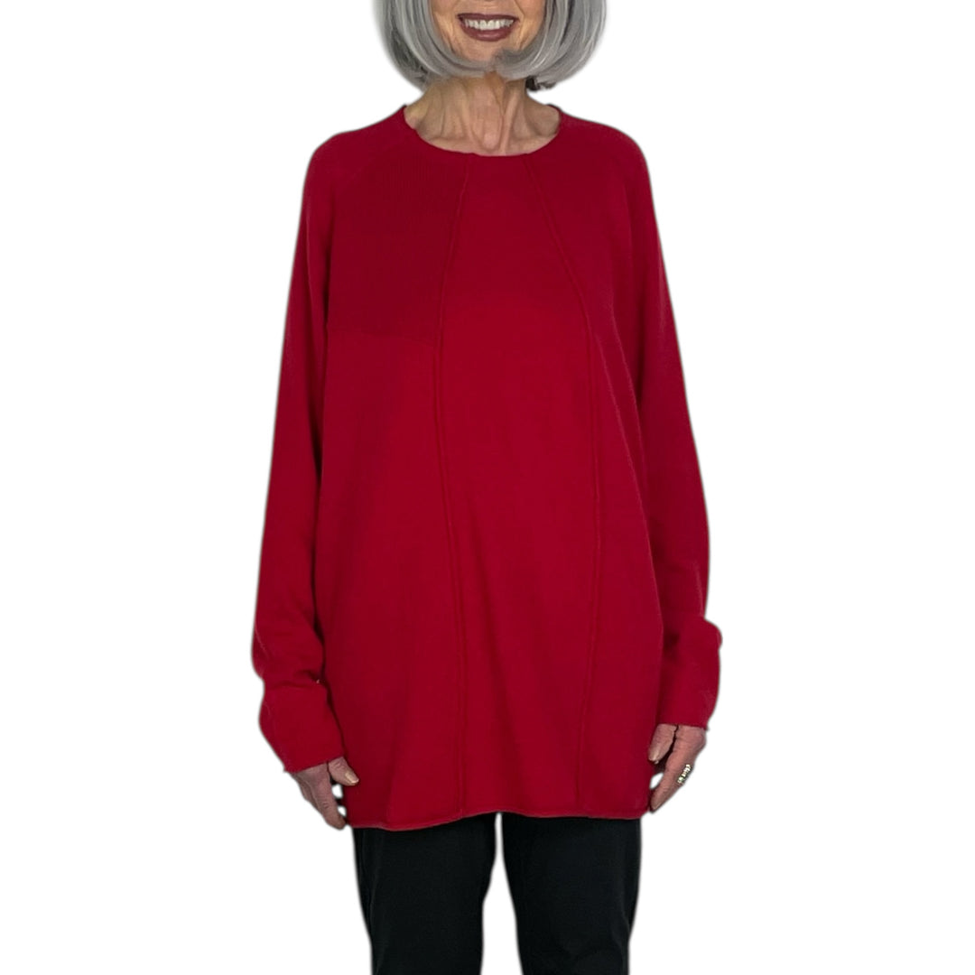 SEAMED PULLOVER SWEATER