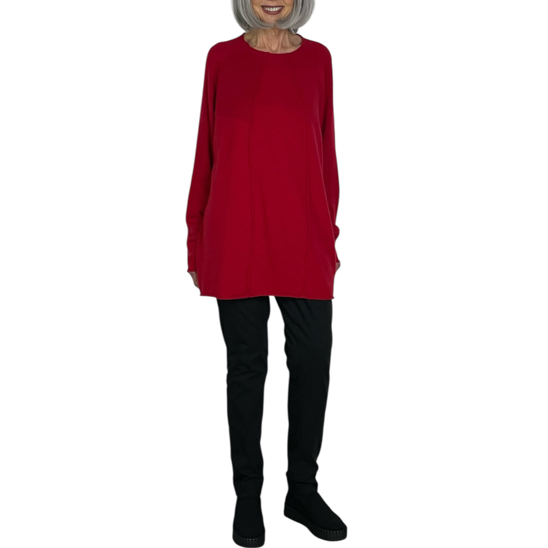 SEAMED PULLOVER SWEATER