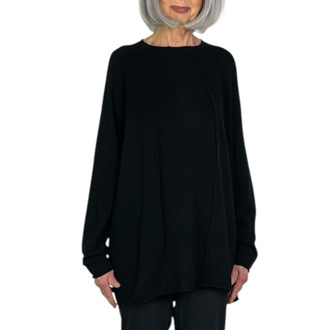 SEAMED PULLOVER SWEATER