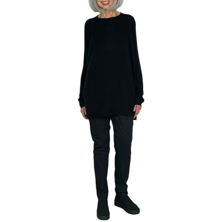 SEAMED PULLOVER SWEATER