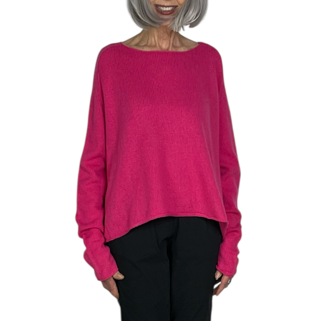 CREWNECK HI-LO PULLOVER SWEATER