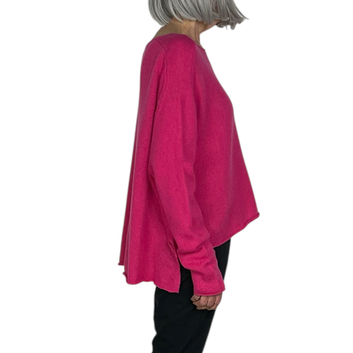 CREWNECK HI-LO PULLOVER SWEATER