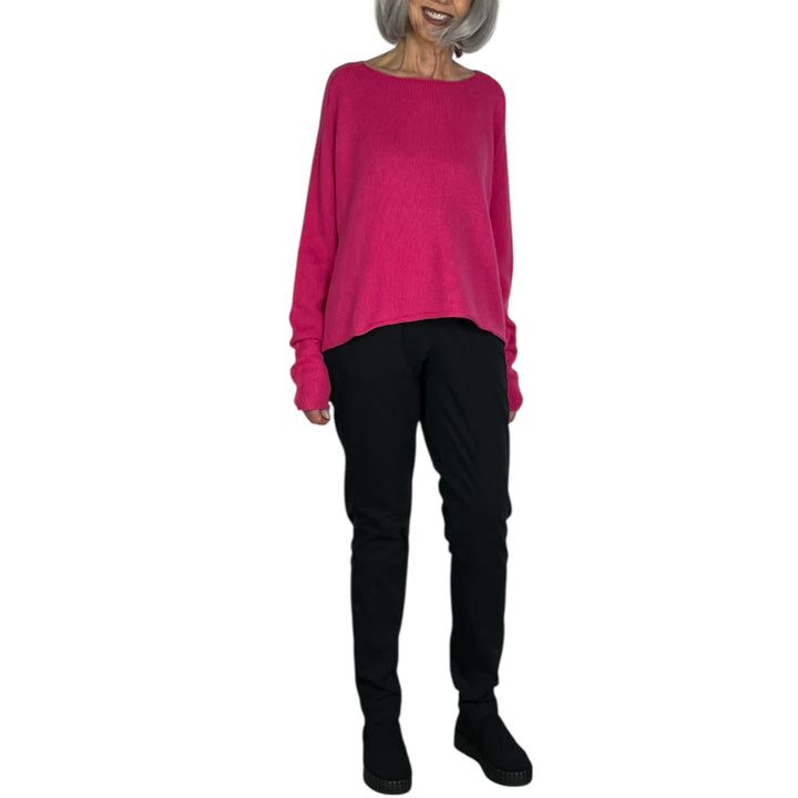 CREWNECK HI-LO PULLOVER SWEATER