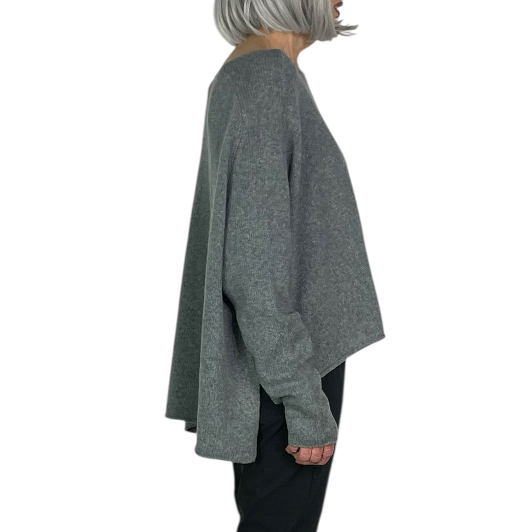 CREWNECK HI-LO PULLOVER SWEATER