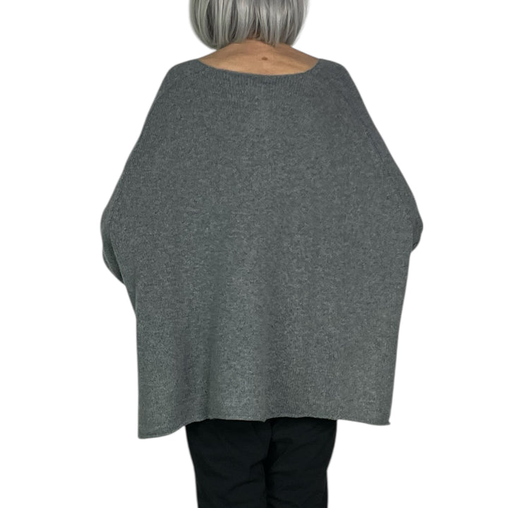 CREWNECK HI-LO PULLOVER SWEATER