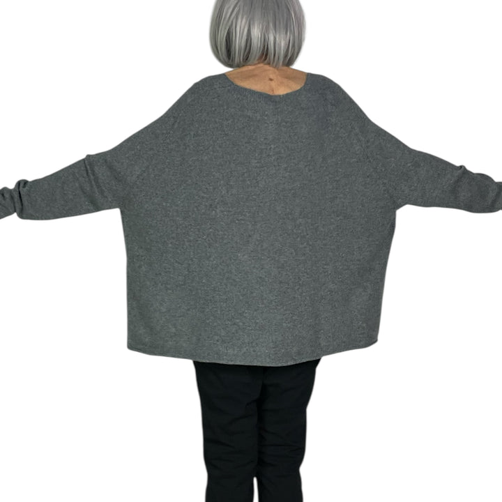 CREWNECK HI-LO PULLOVER SWEATER