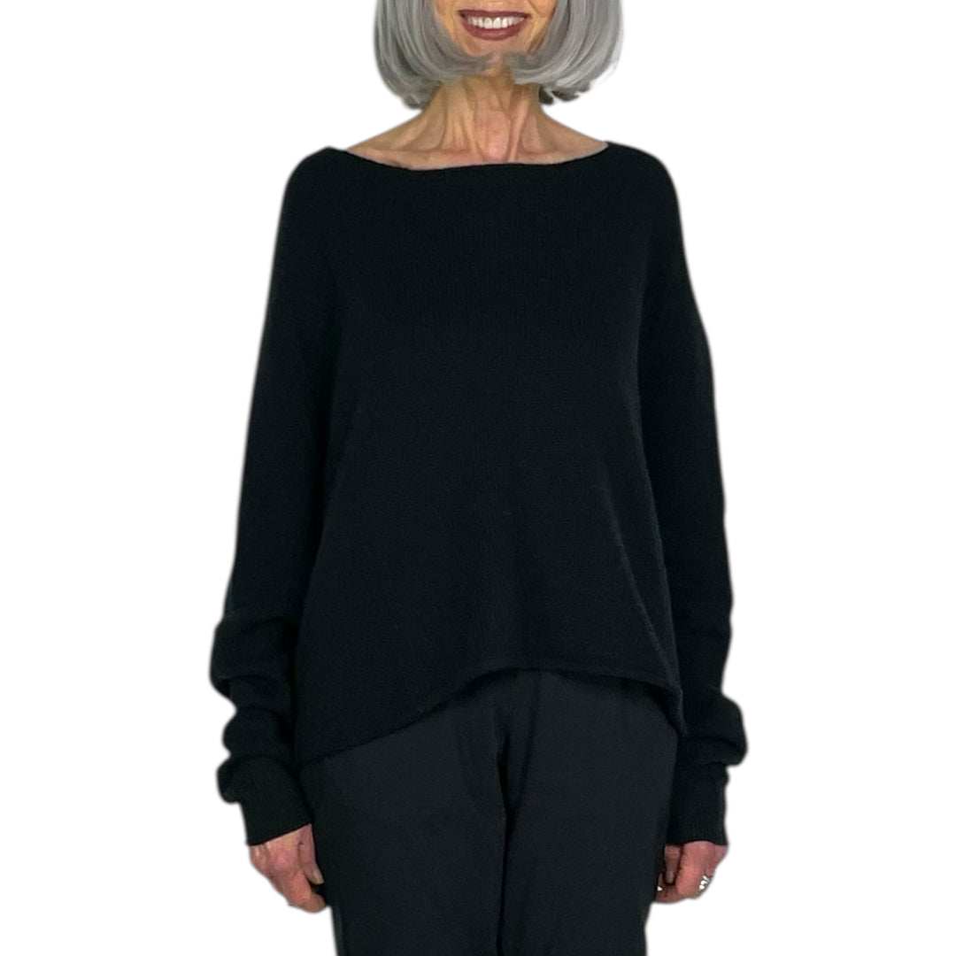 CREWNECK HI-LO PULLOVER SWEATER