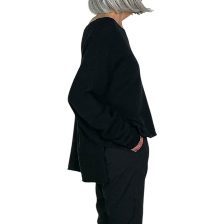 CREWNECK HI-LO PULLOVER SWEATER