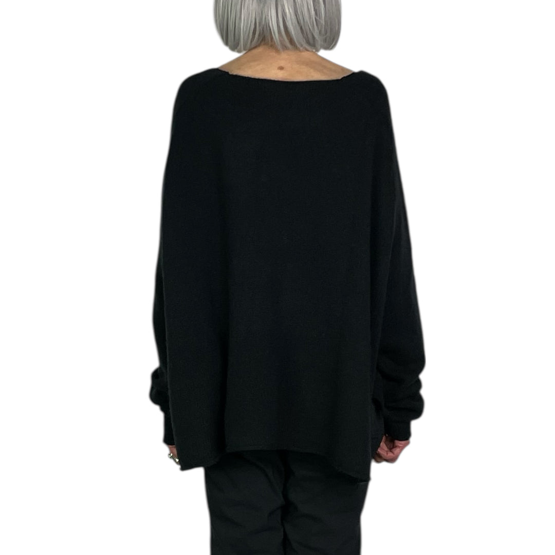 CREWNECK HI-LO PULLOVER SWEATER