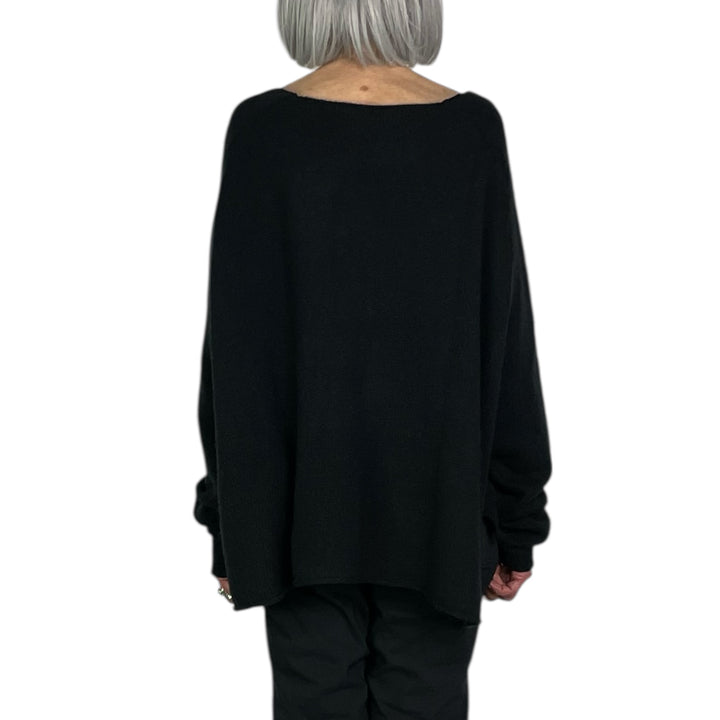 CREWNECK HI-LO PULLOVER SWEATER