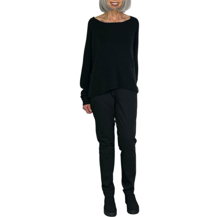 CREWNECK HI-LO PULLOVER SWEATER