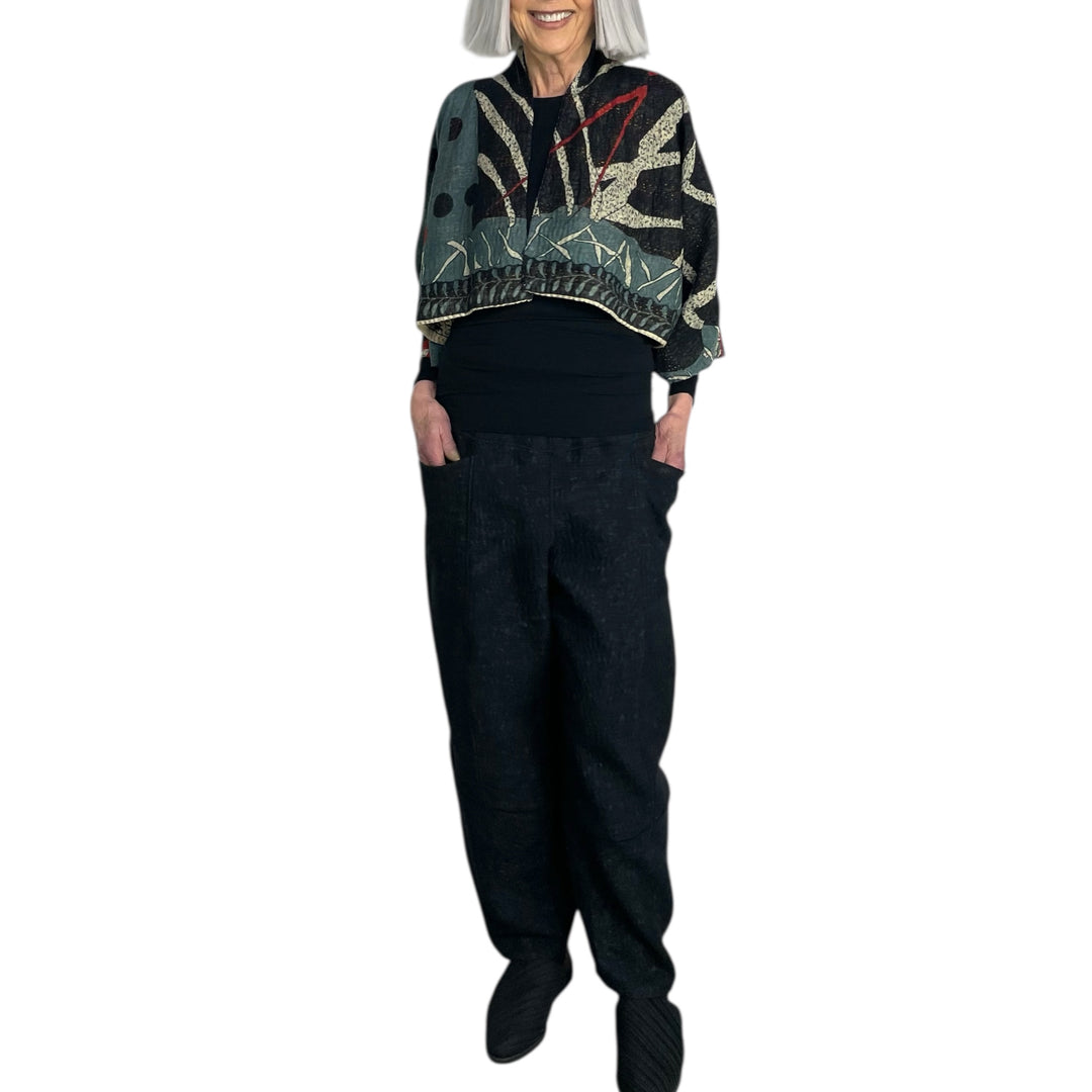 DOT PAISLEY PUFF SLEEVE SHRUG